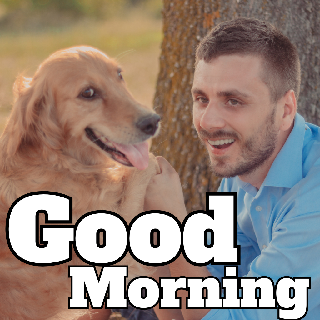 A morning as delightful as a dog's wag! This heartwarming image is designed to make every dog lover's day brighter. Send it to spread canine cheer and warm wishes for a fantastic morning.